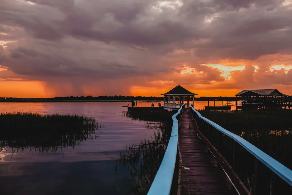 Botswana beach at sunset